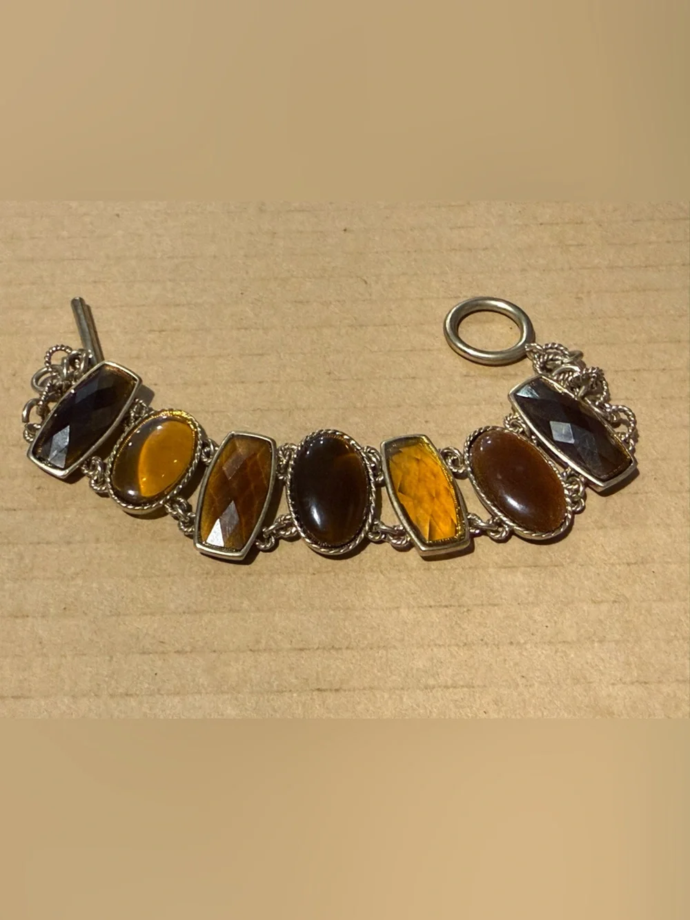 Vintage Panel Link Toggle Bracelet